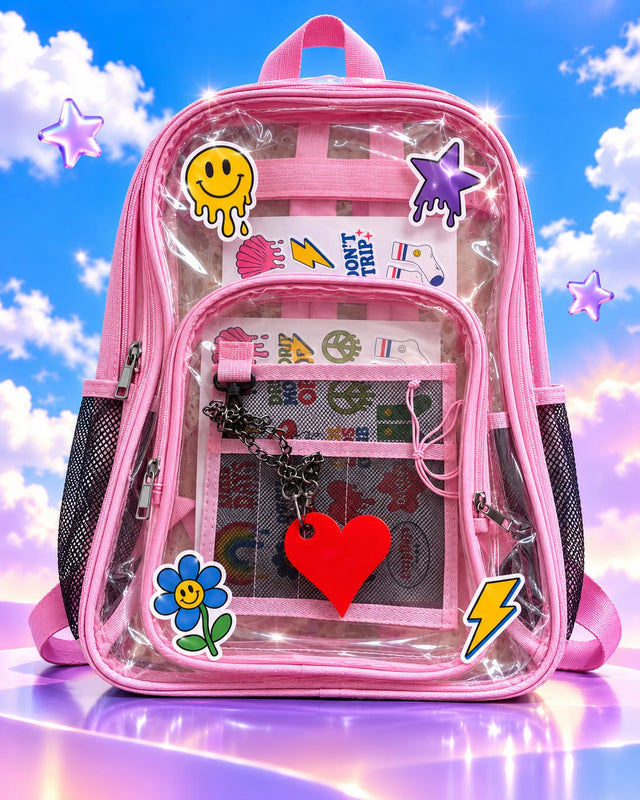 Sticker Drip Backpack - Pink