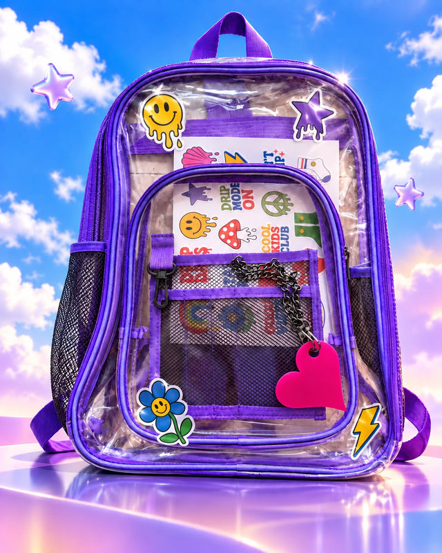 Sticker Drip Backpack - Purple